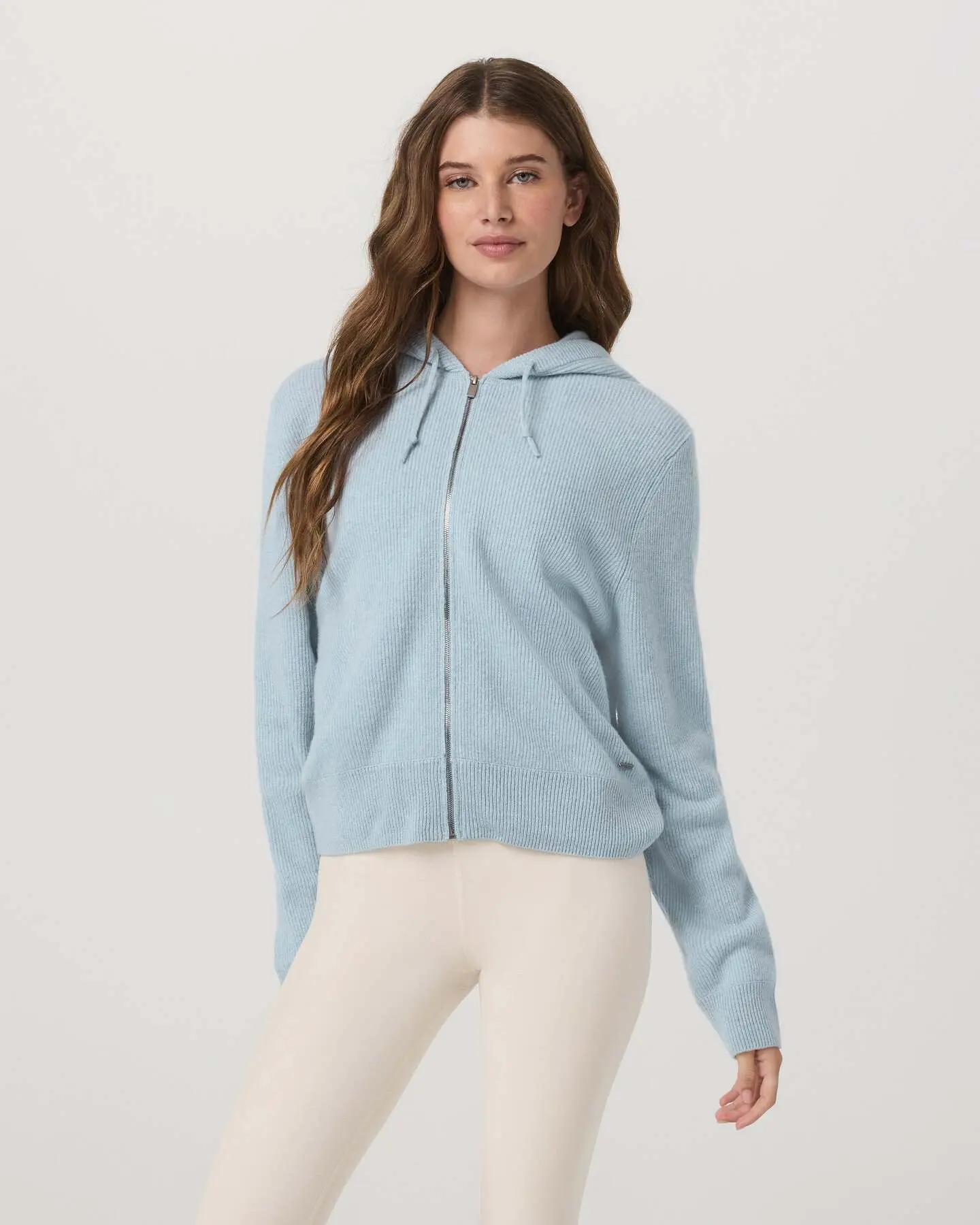 ÉMilie Full Zip Cashmere Rib Hoodie
