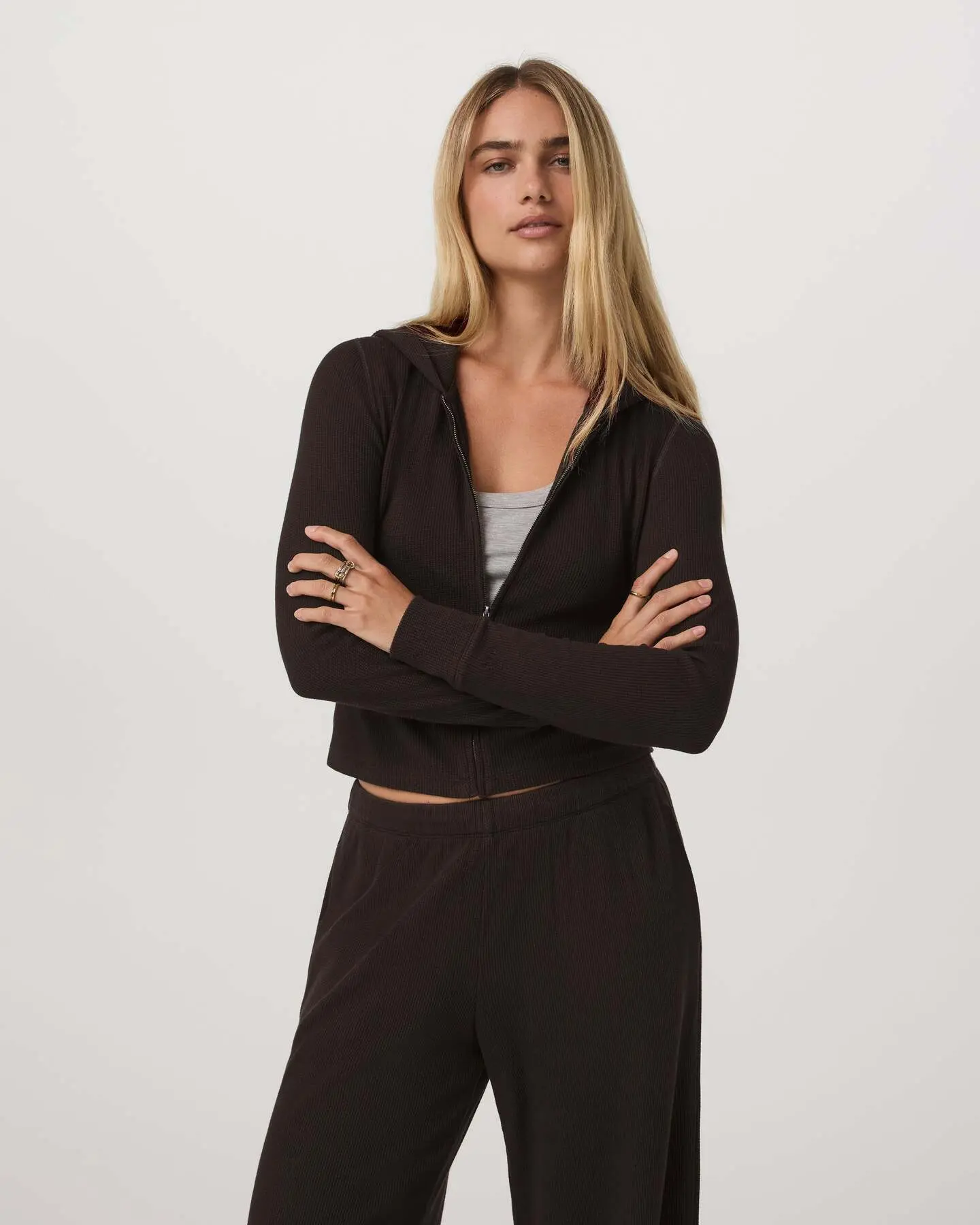 Waffle Full Zip Hoodie - Image 5