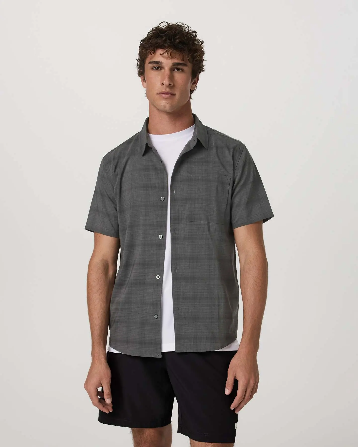 Short Sleeve Plaid Button Down Shirt