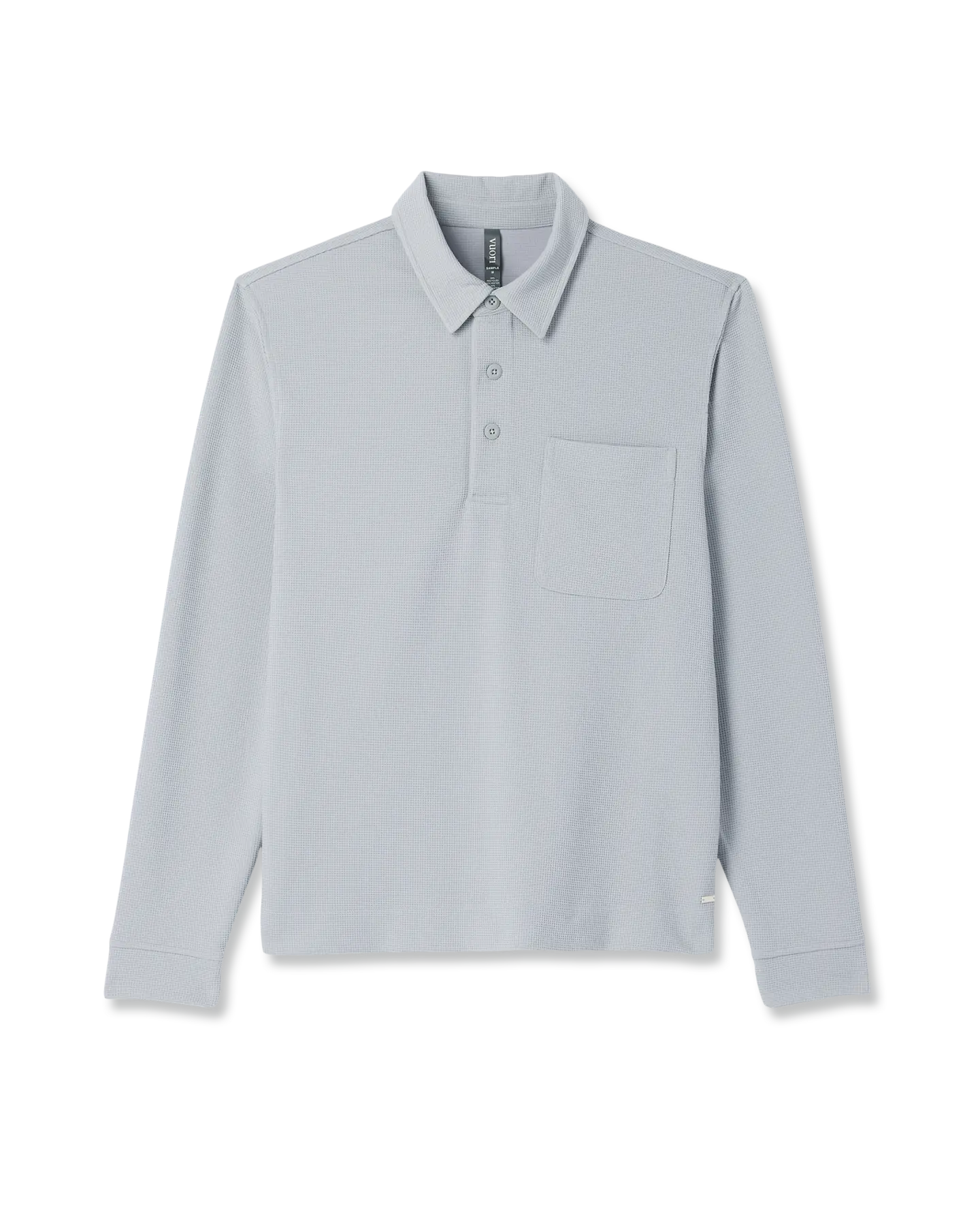 Long Sleeve Waffle Polo - Image 6