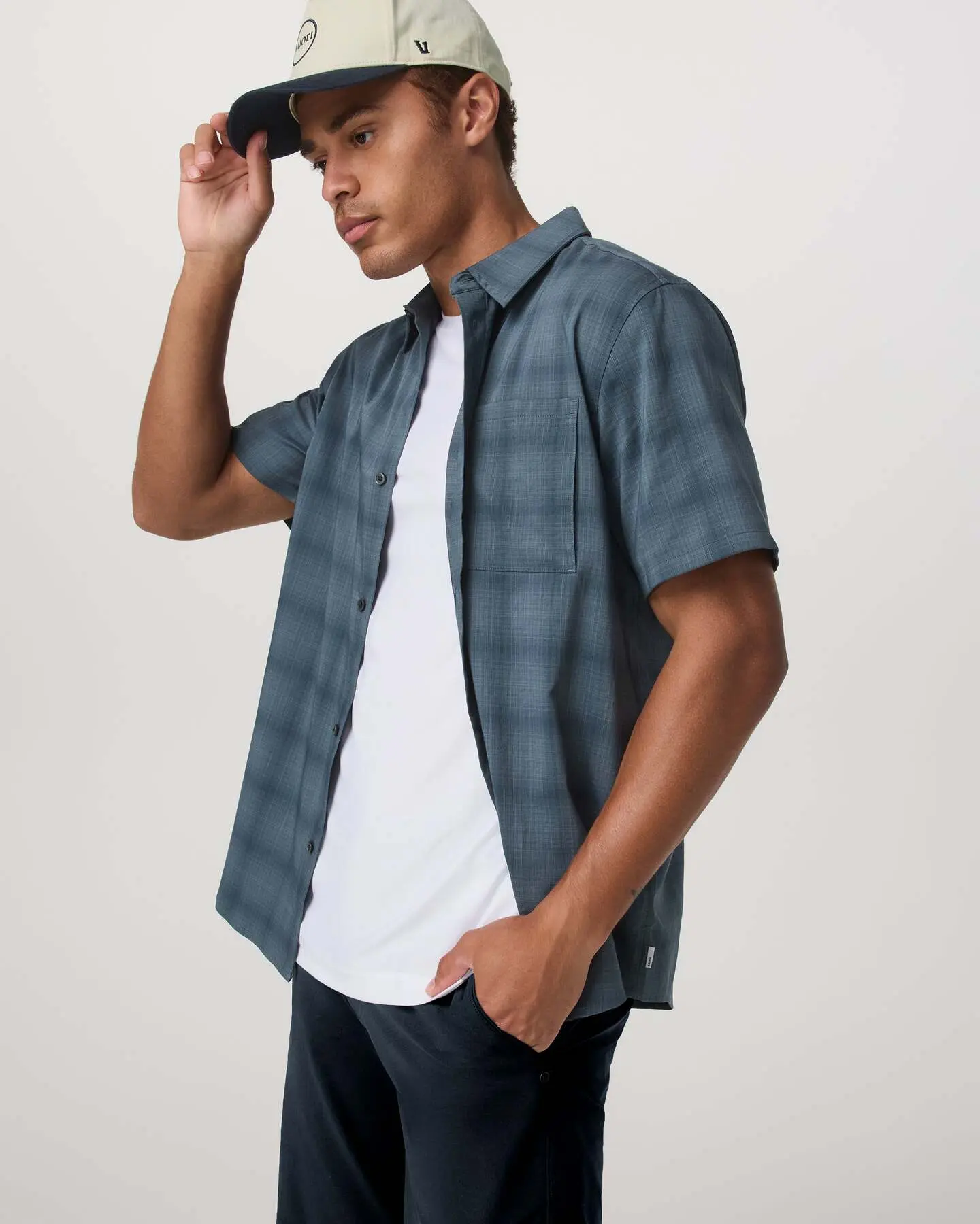 Short Sleeve Plaid Button Down Shirt - Image 2