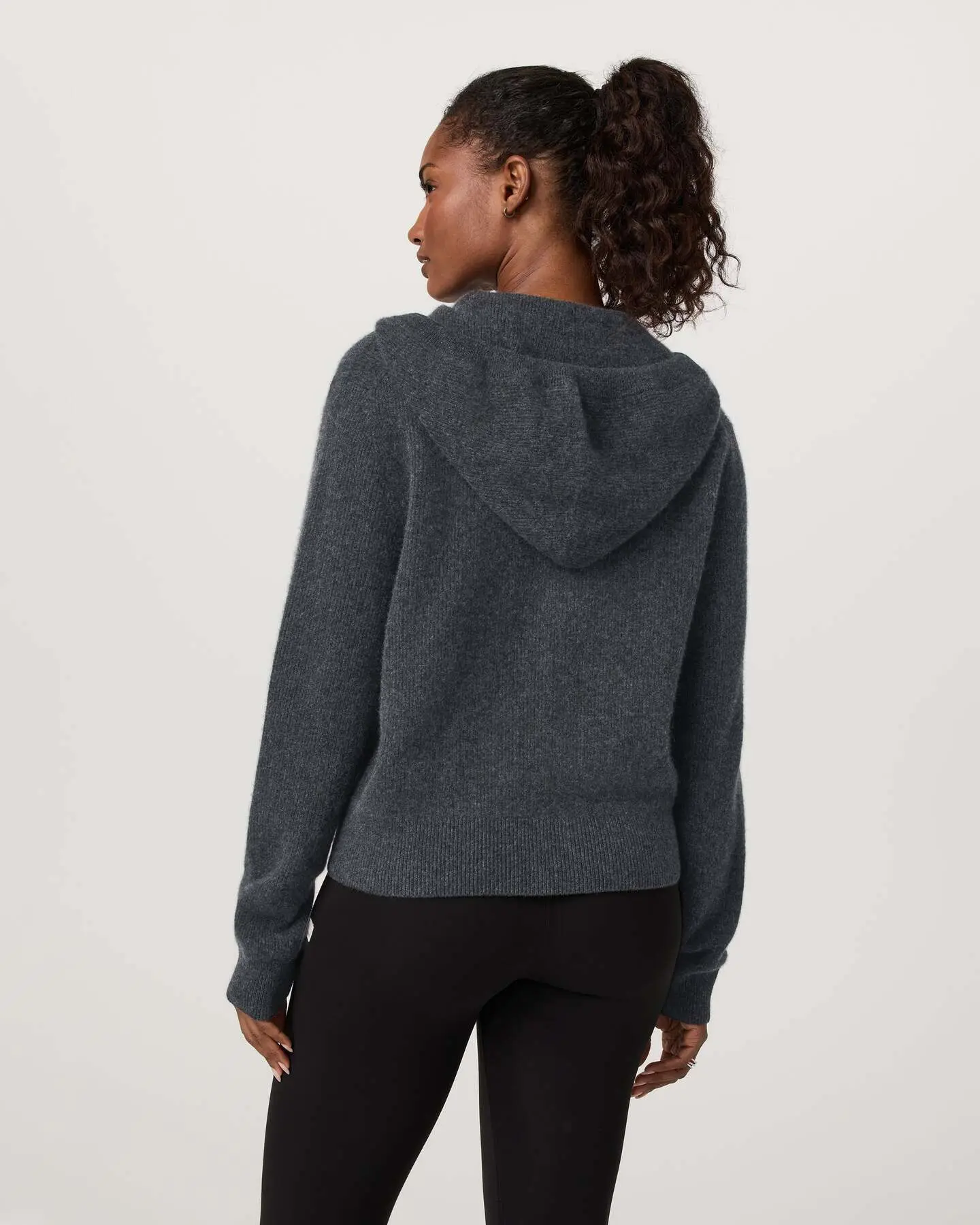 ÉMilie Full Zip Cashmere Rib Hoodie - Image 3