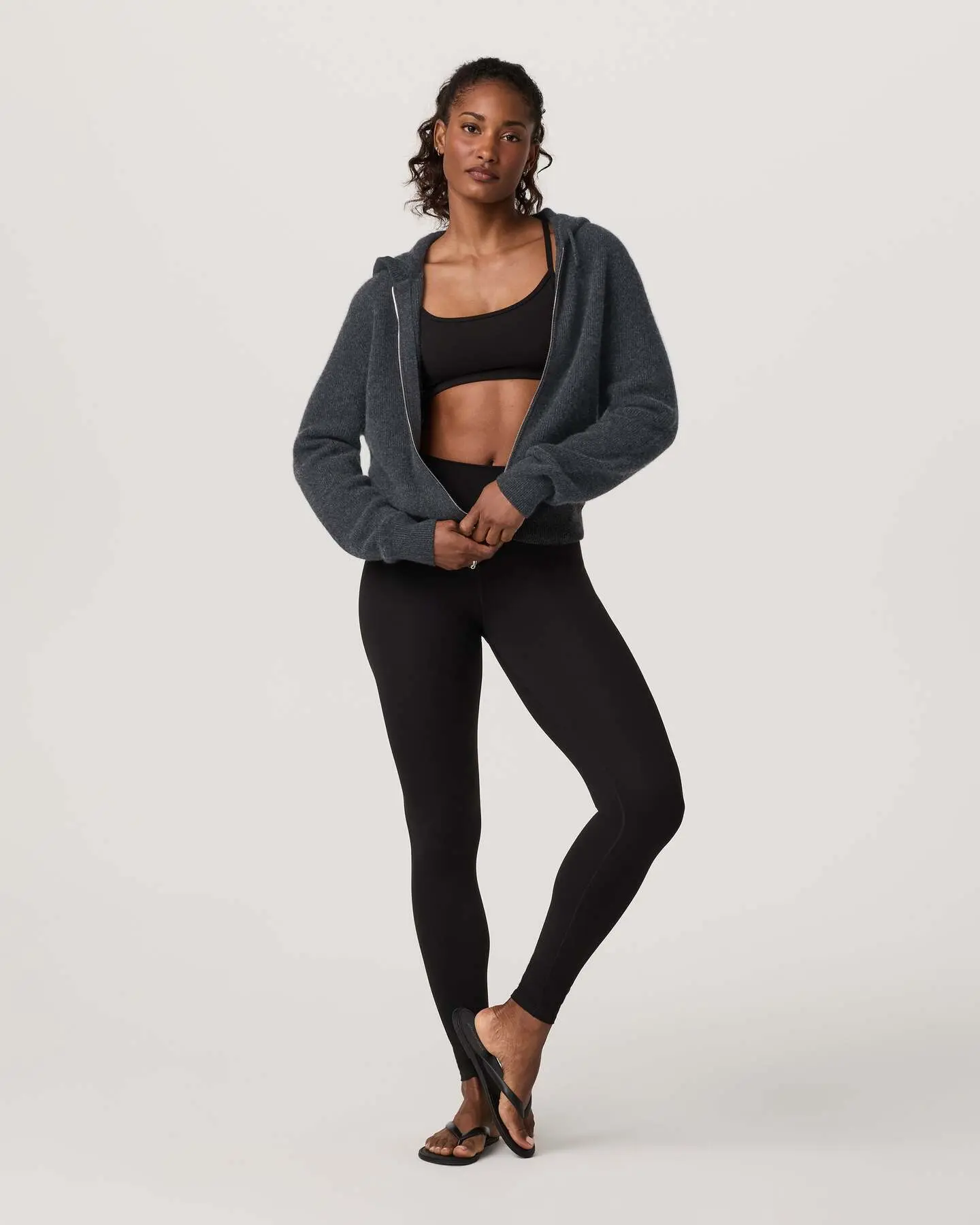 ÉMilie Full Zip Cashmere Rib Hoodie - Image 4