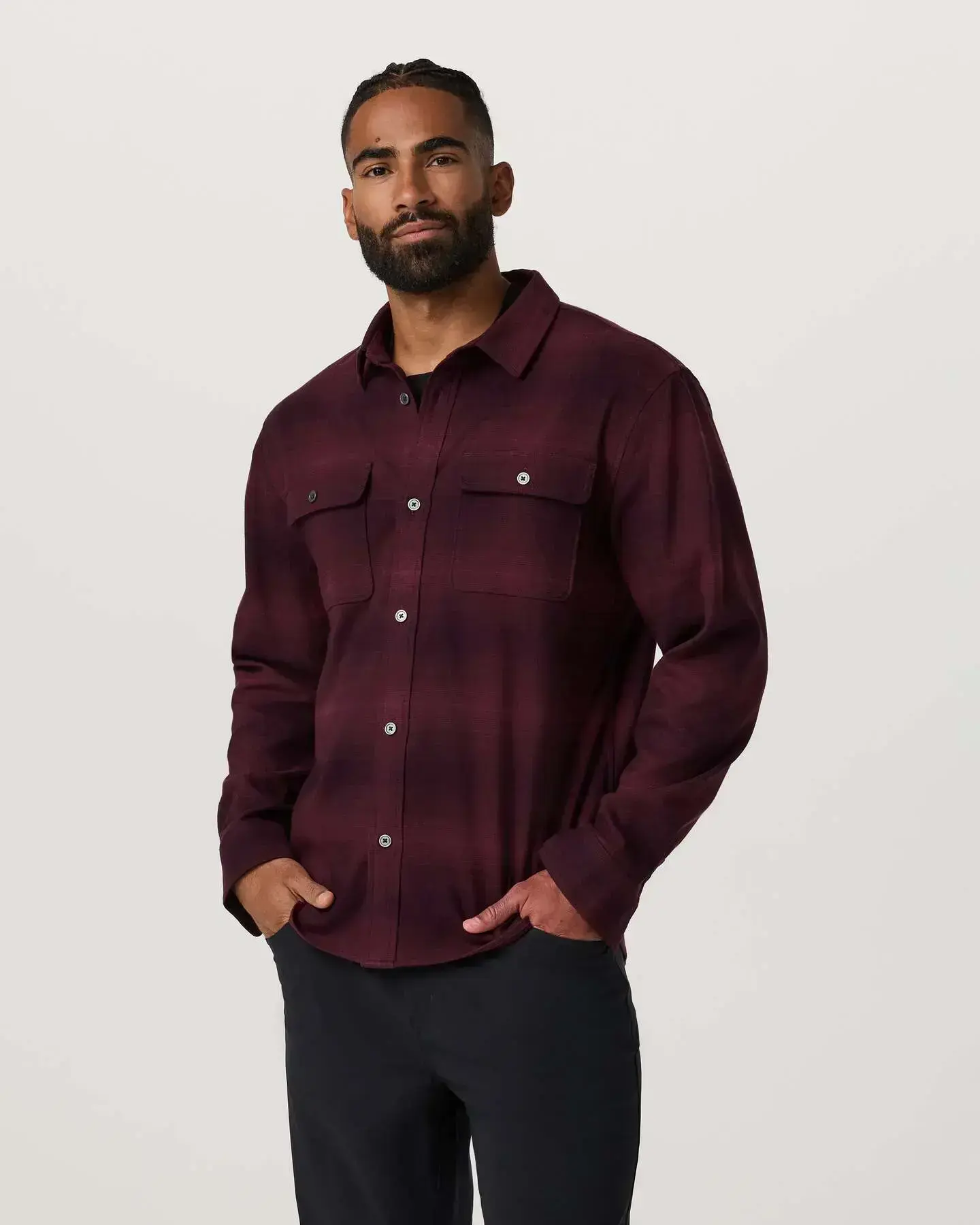Long Sleeve Flannel Button Down Shirt - Image 3