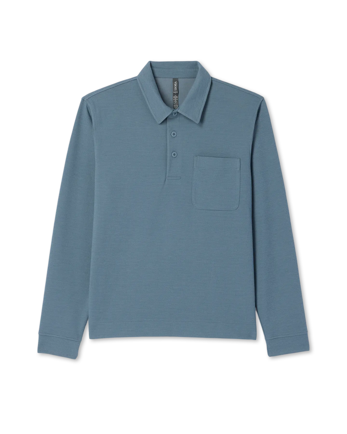 Long Sleeve Waffle Polo - Image 6
