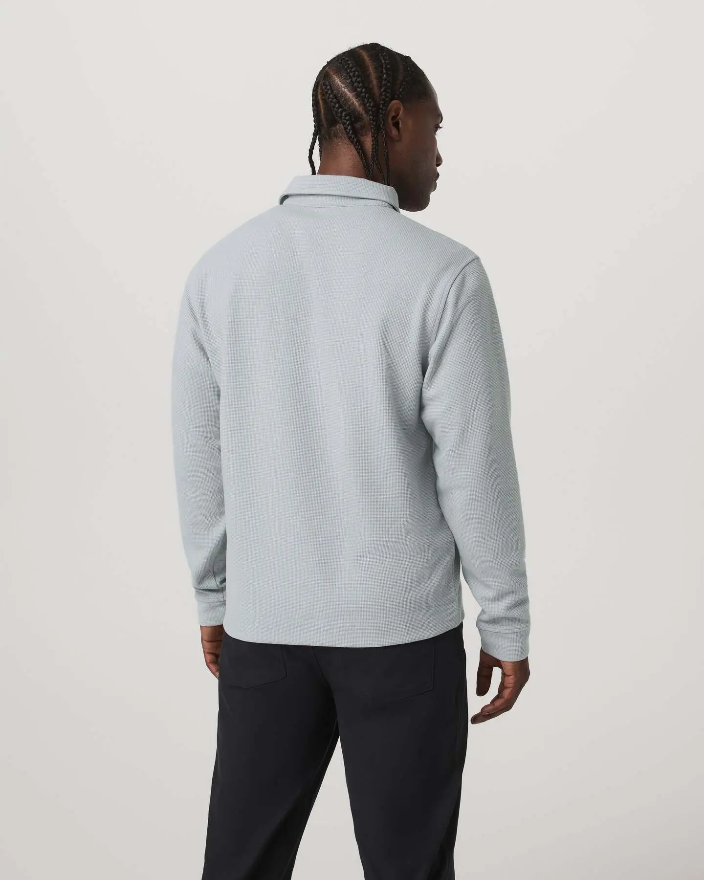 Long Sleeve Waffle Polo - Image 3