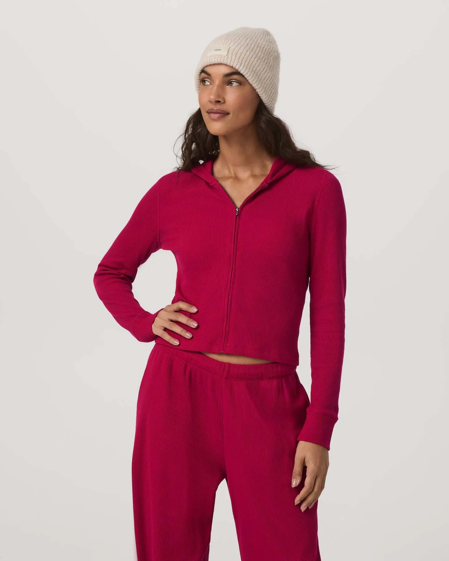 Waffle Full Zip Hoodie