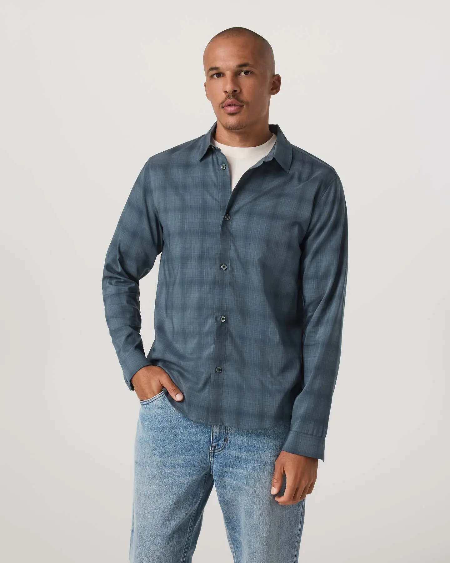 Long Sleeve Plaid Button Down Shirt - Image 5