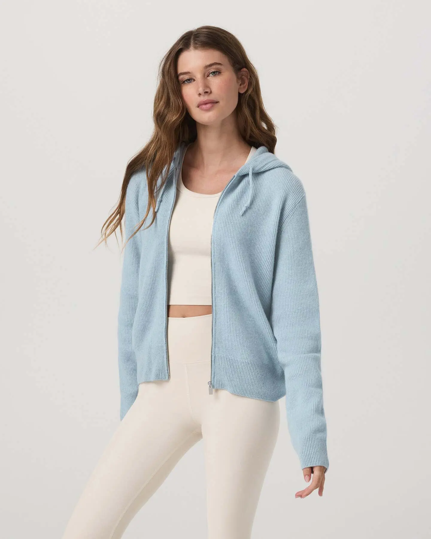 ÉMilie Full Zip Cashmere Rib Hoodie - Image 5