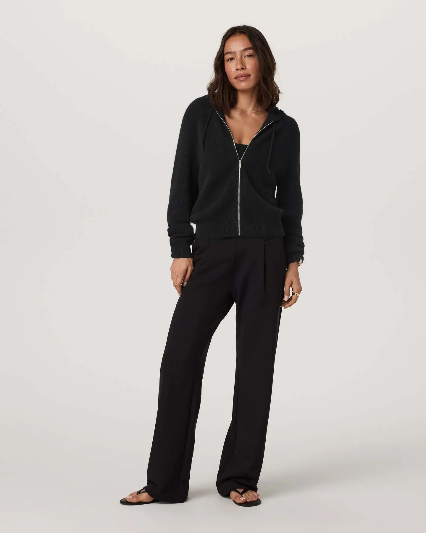 ÉMilie Full Zip Cashmere Rib Hoodie - Image 4
