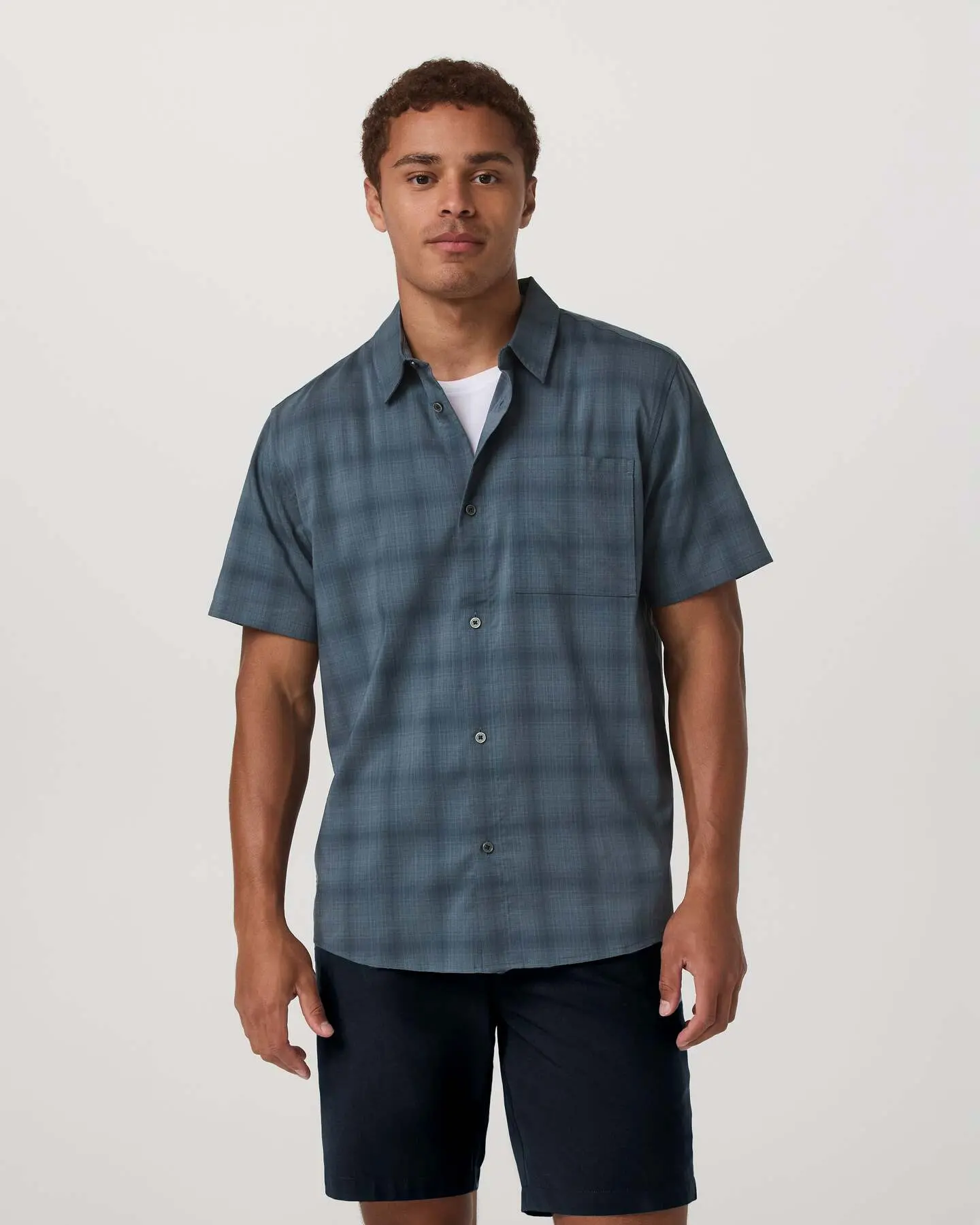 Short Sleeve Plaid Button Down Shirt