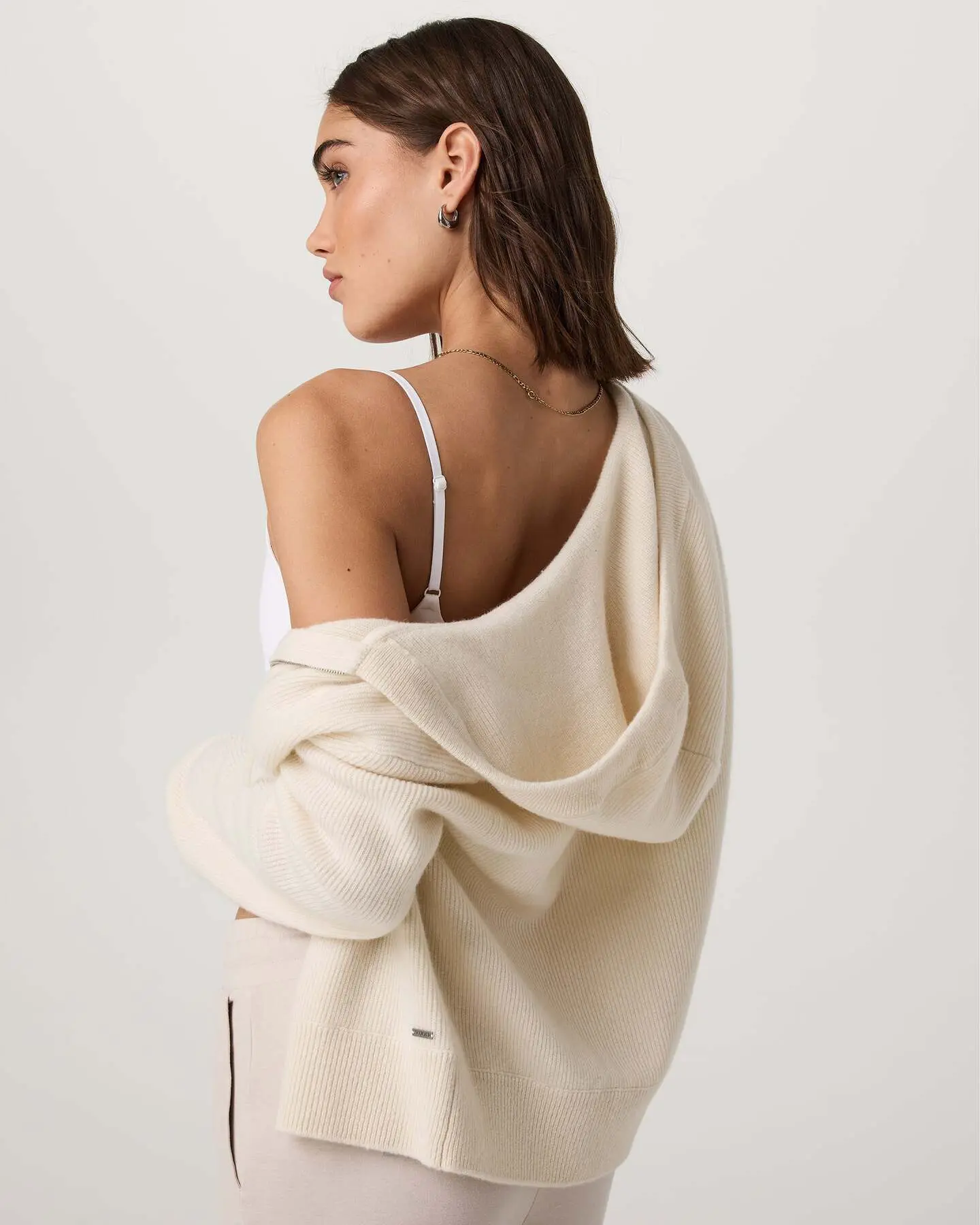 ÉMilie Full Zip Cashmere Rib Hoodie - Image 6