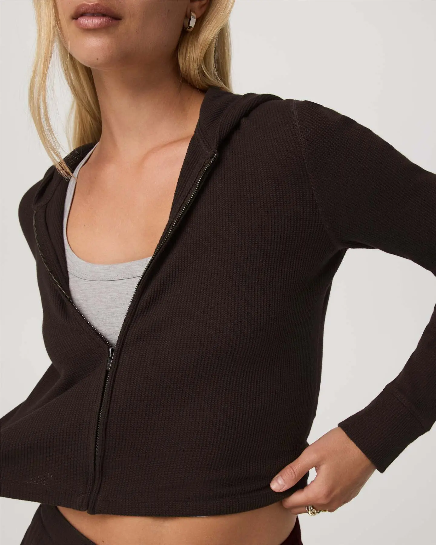 Waffle Full Zip Hoodie - Image 2