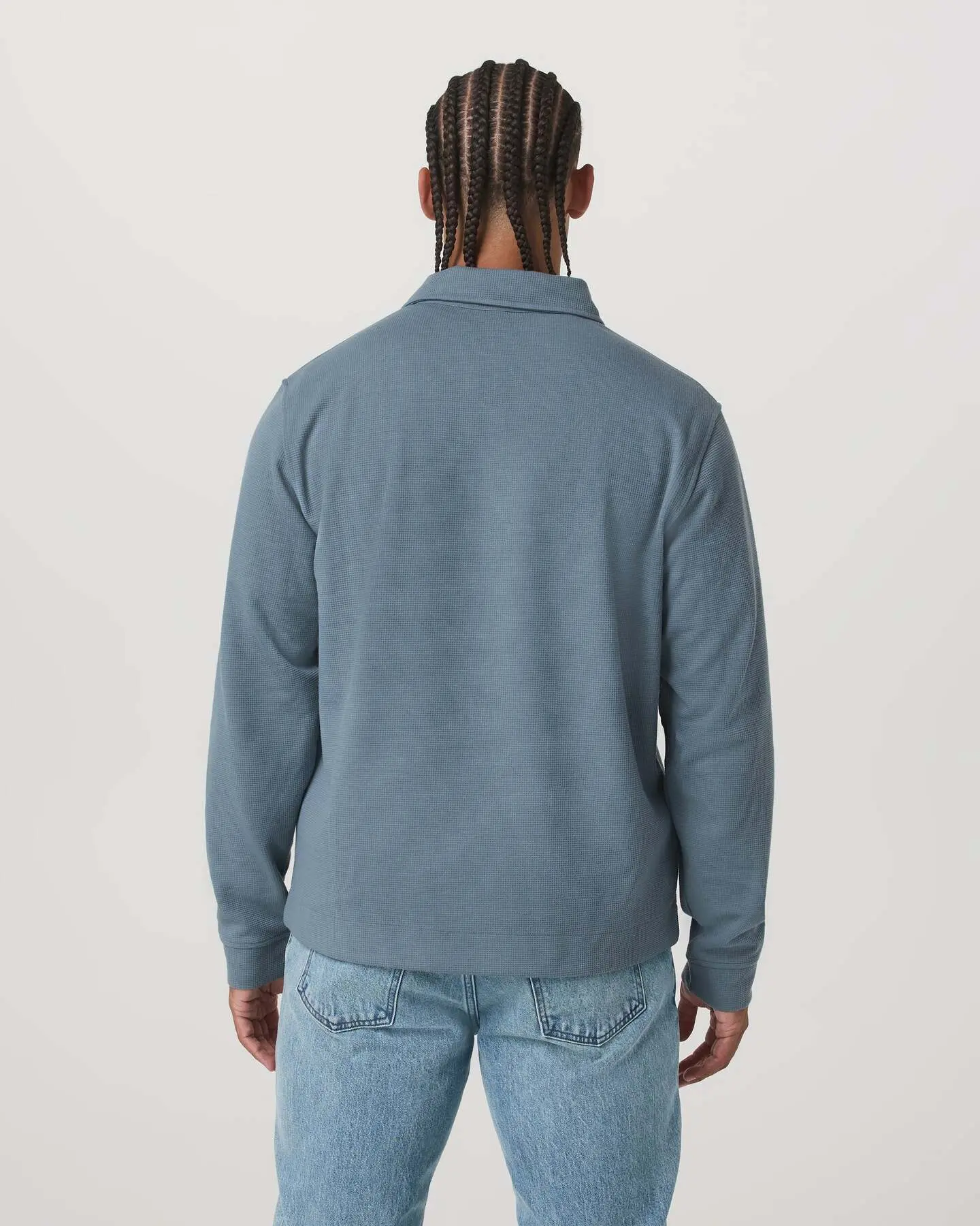 Long Sleeve Waffle Polo - Image 3